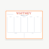 Personalized Weekly Planner Thin Border Notepad